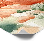 Desert Mountain Watercolor Wedding Welcome Sign ポスター (角)