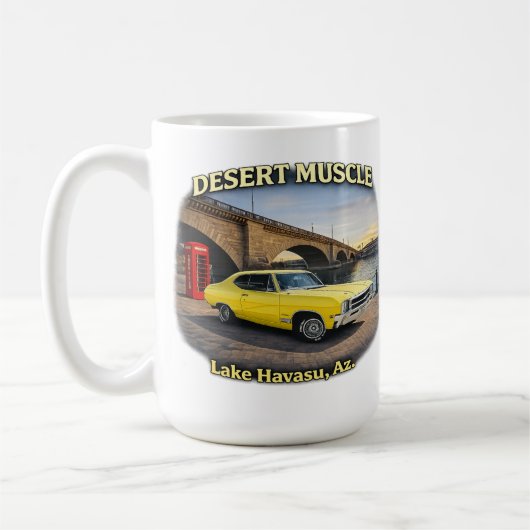 Desert Muscle Retro Car Design コーヒーマグカップ (左)