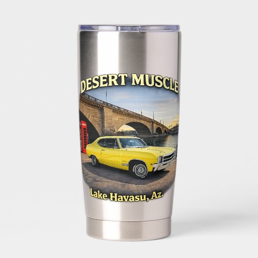 Desert Muscle Retro Car Design 保温保冷タンブラー (背面)
