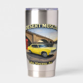 Desert Muscle Retro Car Design 保温保冷タンブラー (正面)