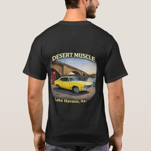 Desert Muscle Retro Car Design Tシャツ (裏面)