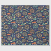 Desert Night Fireworks Celebration Pattern ラッピングペーパー (フラット)