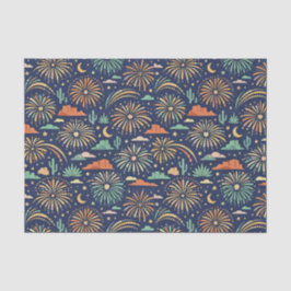 Desert Night Fireworks Celebration Pattern 薄葉紙