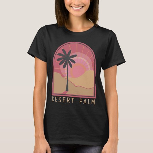 Desert Palm (Pink) T-shirt Tシャツ (正面)