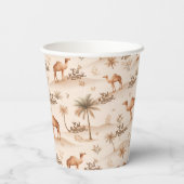 Desert Palms & Camels Paper Cups – Brown Theme 紙コップ (裏面)