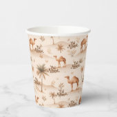 Desert Palms & Camels Paper Cups – Brown Theme 紙コップ (左)