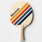 Desert Retro Rainbow Angled Striping with Name 卓球ラケット (裏面)
