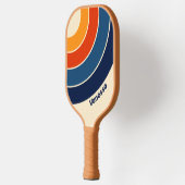 Desert Retro Rainbow Circle Stripe with Name ピックルボールラケット (左)