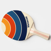 Desert Retro Rainbow Circle Stripe with Name 卓球ラケット (横)