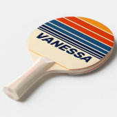 Desert Retro Rainbow Horizon Striping with Name 卓球ラケット (正面アングル)