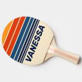 Desert Retro Rainbow Horizon Striping with Name 卓球ラケット (横)