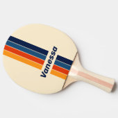 Desert Retro Rainbow Pin Striped with Name 卓球ラケット (横)