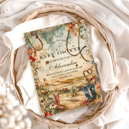 Desert Rodeo Western Baby Shower 招待状