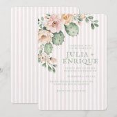 Desert Rose and Cactus Wedding 招待状 (正面/裏面)