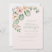 Desert Rose and Cactus Wedding 招待状 (正面)