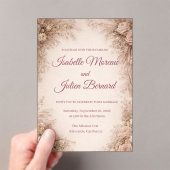 Desert Rose – Dune & Bloom Wedding アクリル招待状 (インサイチュ (ポータブル))
