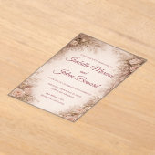 Desert Rose – Dune & Bloom Wedding アクリル招待状 (レイダウン)