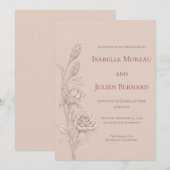 Desert Rose – Dune & Bloom Wedding 招待状 (正面/裏面)