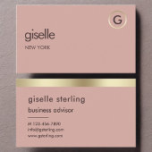 Desert Rose Luxury Faux Gold Foil Monogram  名刺