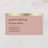 Desert Rose Luxury Faux Gold Foil Monogram  名刺 (裏面)