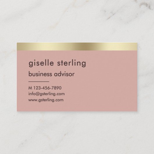 Desert Rose Luxury Faux Gold Foil Monogram  名刺 (裏面)