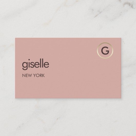 Desert Rose Luxury Faux Gold Foil Monogram  名刺 (正面)