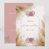 Desert Rose Luxury Wedding 招待状 (正面/裏面)