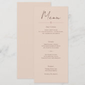 Desert Rose – Minimalist Wedding Menu Card メニュー (正面/裏面)