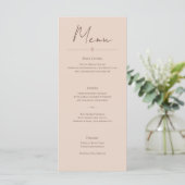 Desert Rose – Minimalist Wedding Menu Card メニュー (スタンド正面)