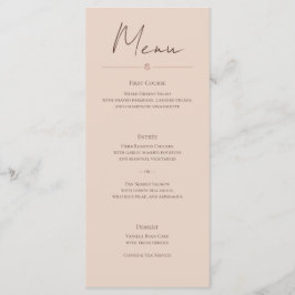Desert Rose – Minimalist Wedding Menu Card メニュー