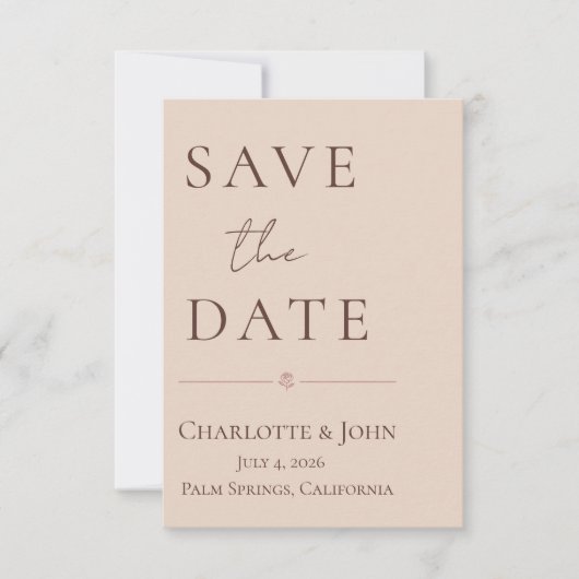 Desert Rose – Minimalist Wedding  Save the Date  セーブザデート (正面)