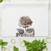 Desert Rose, Vintage Botanical Flower キッチンタオル (折り畳み)