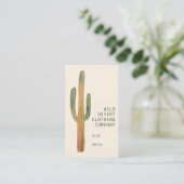 Desert Saguaro Cactus Watercolor Unique Hang Tag 名刺 (スタンド正面)