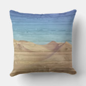 Desert Sand Dunes Beautiful Blue Sky On Wood Grain アウトドアクッション (裏面)