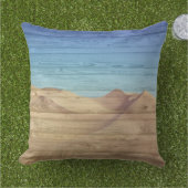 Desert Sand Dunes Beautiful Blue Sky On Wood Grain アウトドアクッション (芝生)