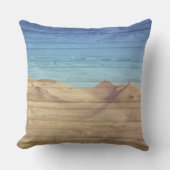 Desert Sand Dunes Beautiful Blue Sky On Wood Grain アウトドアクッション (正面)