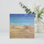 Desert Sand Dunes Beautiful Blue Sky On Wood Grain カード (スタンド正面)