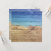 Desert Sand Dunes Beautiful Blue Sky On Wood Grain カード (正面/裏面インサイチュ)