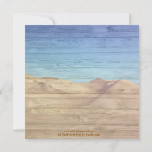 Desert Sand Dunes Beautiful Blue Sky On Wood Grain カード (裏面)