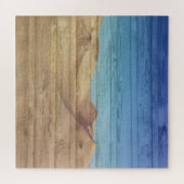 Desert Sand Dunes Beautiful Blue Sky On Wood Grain ジグソーパズル (横)