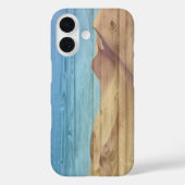 Desert Sand Dunes Beautiful Blue Sky On Wood Grain Case-Mate iPhoneケース (裏面)