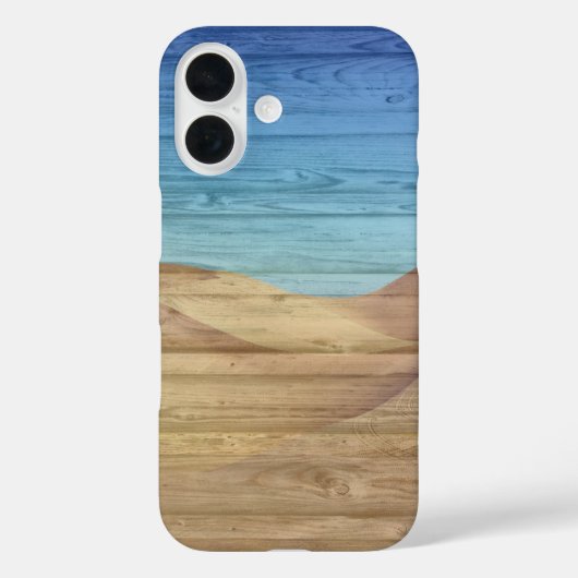 Desert Sand Dunes Beautiful Blue Sky On Wood Grain Case-Mate iPhoneケース (裏面)