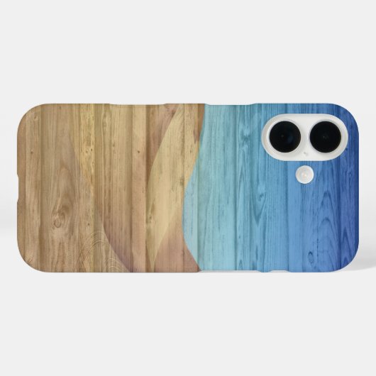 Desert Sand Dunes Beautiful Blue Sky On Wood Grain Case-Mate iPhoneケース (裏面 (横))