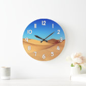 Desert Sand Wall Clock – Blue Sky Nature Landscape ラージ壁時計 (ホーム)