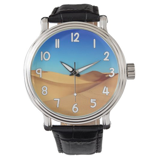 Desert Sand Wrist Watch – Blue Sky Nature Inspired 腕時計 (正面)