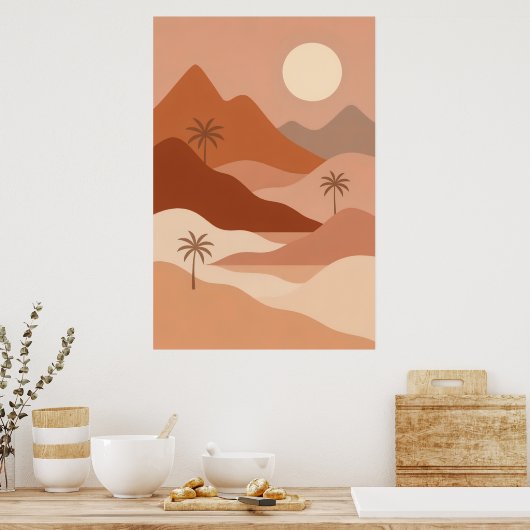 Desert Serenity | ボヘミアン風壁面アート ポスター (キッチン)