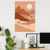 Desert Serenity | ボヘミアン風壁面アート ポスター (ホームオフィス)