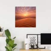 Desert Serenity – Golden Dunes at Sunset Fine Art  ポスター (ホームオフィス)