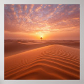 Desert Serenity – Golden Dunes at Sunset Fine Art  ポスター (正面)