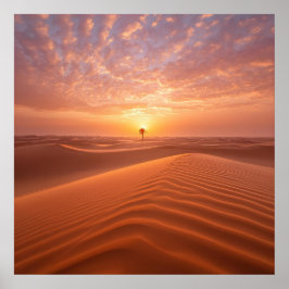 Desert Serenity – Golden Dunes at Sunset Fine Art  ポスター